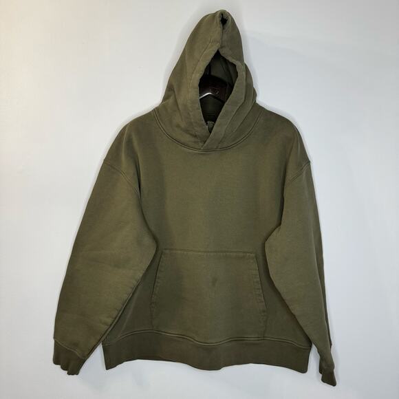 FRAME MEN’s Hooded Zip-Collar Sweatshirt Green Men's XL - Picture 8 of 13